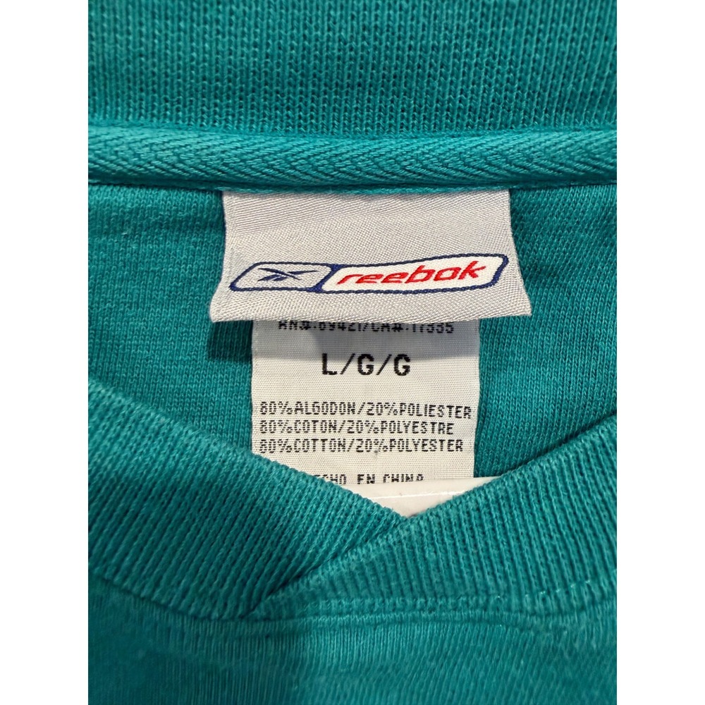 Vintage Mens Miami Dolphins Reebok Teal NFL Embroidered Crewneck Sweatshirt Sz L - Picture 4 of 7